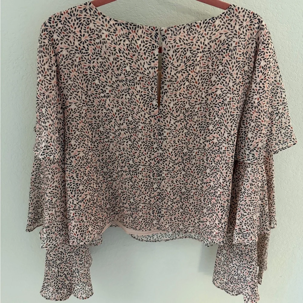 BCBGeneration Women's Pink and Black Patterned Blouse - Picture 2 of 6